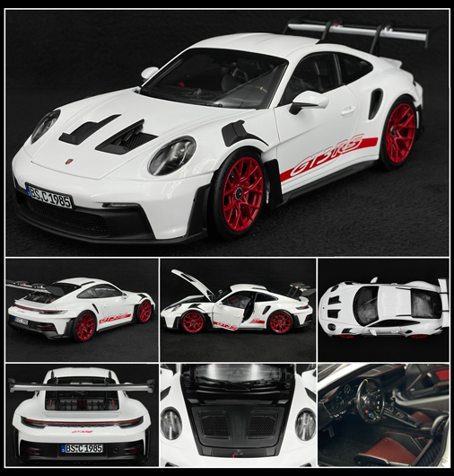 1/18 PORSCHE 911 GT3RS 2022 blanc / rouge pyro