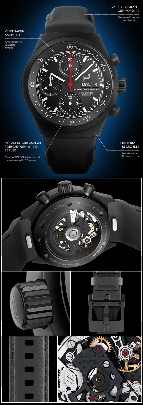 Porsche Design Watch Chronograph 1 All Black